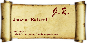 Janzer Roland névjegykártya